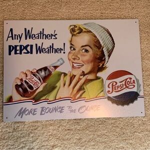 Vintage Pepsi-Cola Metal Sign